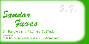 sandor fuves business card